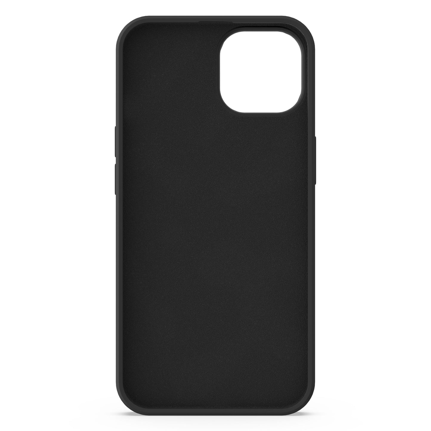 Silikone cover til iPhone 13/14/16e sort, stor kameratilpasning øverst til venstre, antibakteriel overflade.