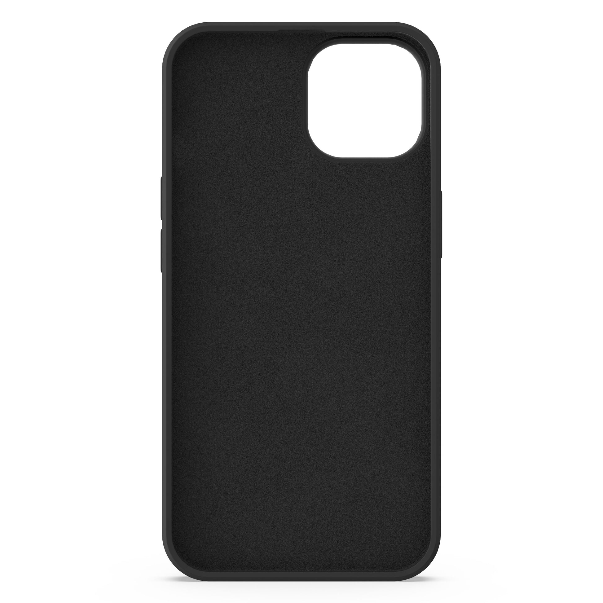 Silikone cover til iPhone 13/14/16e sort, stor kameratilpasning øverst til venstre, antibakteriel overflade.