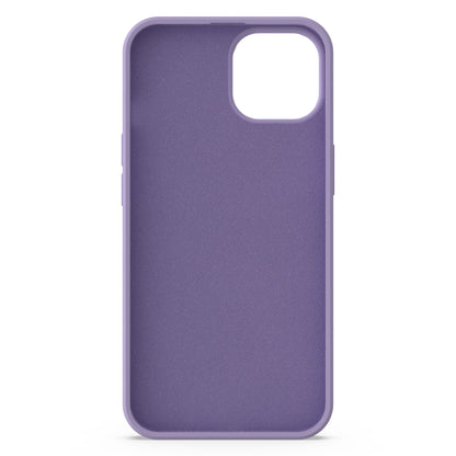 Silikone cover til iPhone 13/14/16e, lavendel, mat finish, stor kameraklip øverst til venstre, antibakteriel overflade.