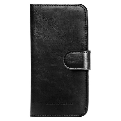 Ideal Of Sweden Magnet Wallet+ mobilpung til iPhone 13/14 sort læder, magnetlukning, præget logo.