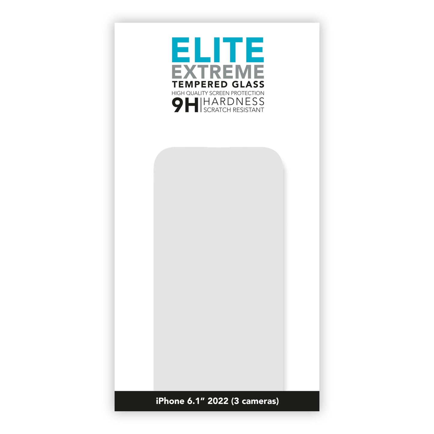 Elite Extreme skærmbeskyttelse til iPhone 14 Pro 6.1" (2022), hærdet glas, 9H ridsebestandig, til tre kameraer.