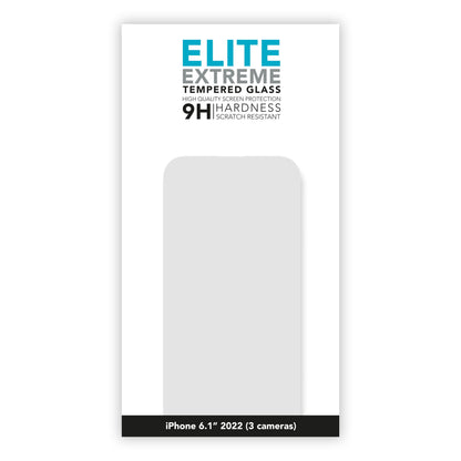 Elite Extreme skærmbeskyttelse til iPhone 14 Pro 6.1" (2022), hærdet glas, 9H ridsebestandig, til tre kameraer.