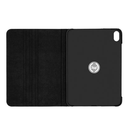 Slank Swivel iPad 10,9" (10. gen) cover i sort med foldbart 360° roterende design og riller til justerbare vinkler.