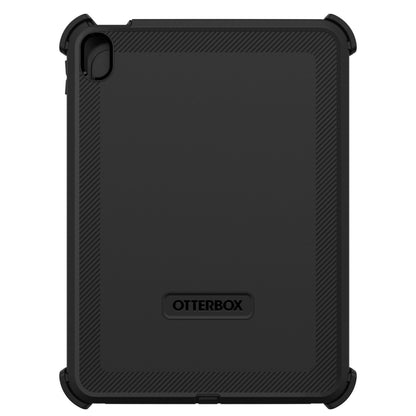 Otterbox Defender etui til iPad 10,9" (10. gen), sort med forstærkede hjørner, tekstureret kant og logo bagpå.
