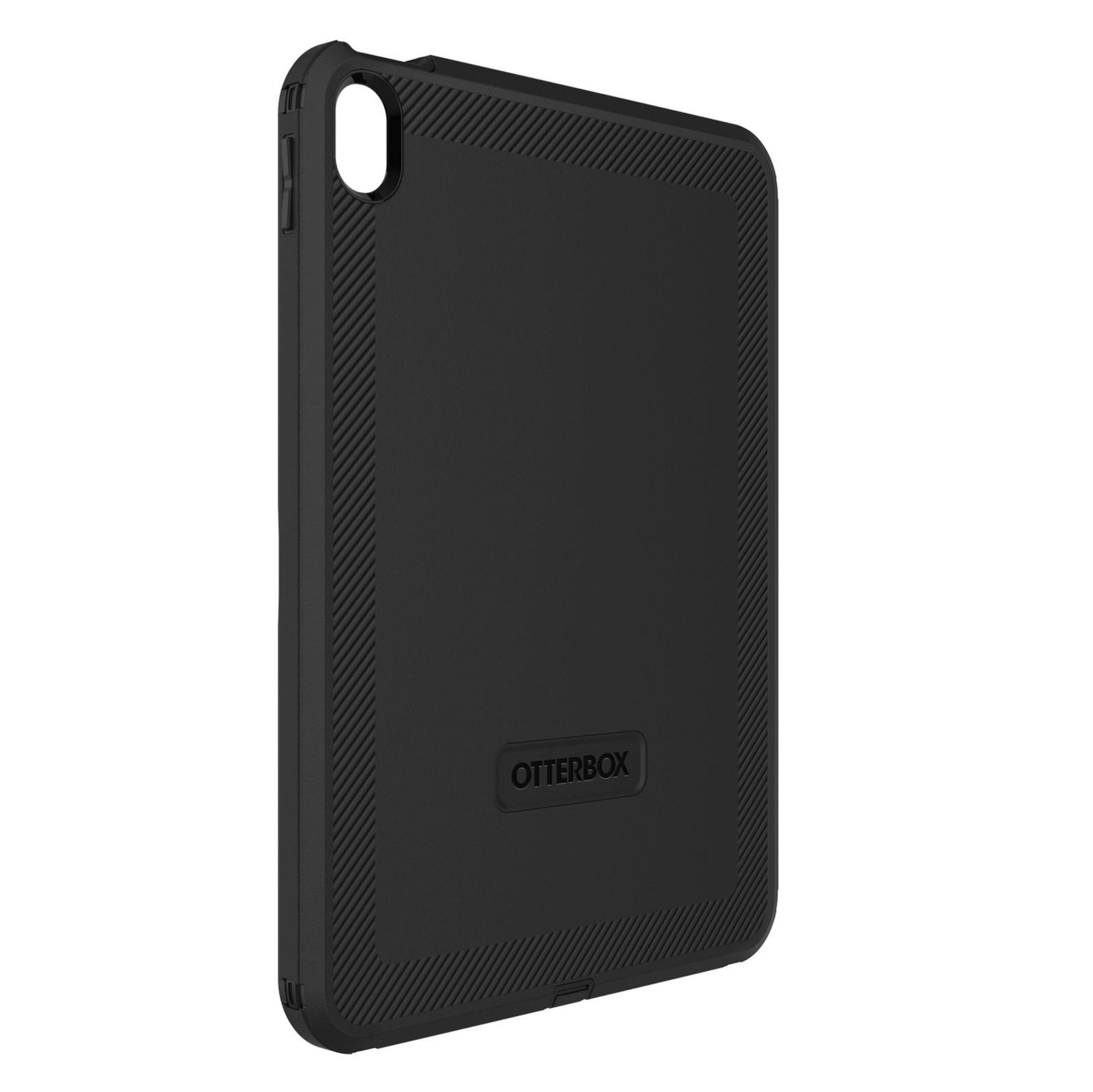 Otterbox Defender cover til iPad 10,9" (10. gen.) med tekstureret greb og debosseret Otterbox-logo på bagsiden.