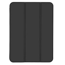Sort Linocell Tre-lags etui til iPad 10,9 (10. gen.) set fladt og lukket ovenfra.