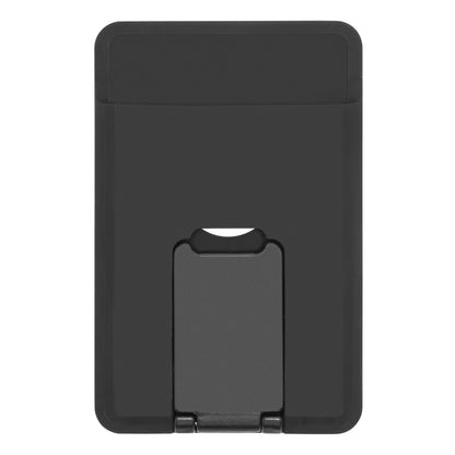 Linocell Magsafe tegnebog med stativ til iPhone, foldet fladt med notch og hængsel synlig nær bunden.