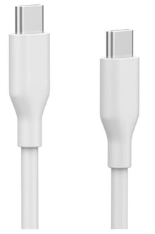 USB-C 2.0 kabler 1 m hvid 60 W to styk side om side med USB-C stik vises.