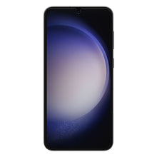 Samsung Galaxy S23 Plus med kant-til-kant skærm, teardrop notch og Alpha Flex skærmbeskyttere.