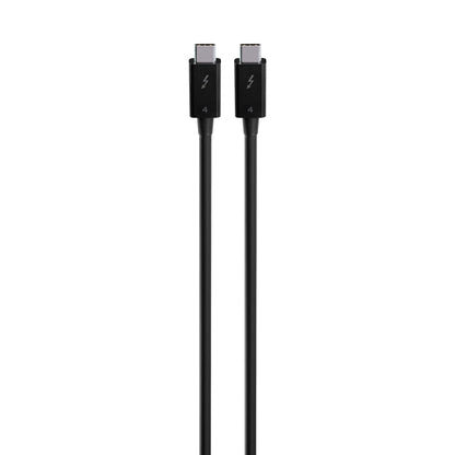 Thunderbolt 4 USB-C kabel 80 cm sort, lyn-symbol og tallet 4 på stikket, understøtter op til 40 Gb/s, 2 stk.