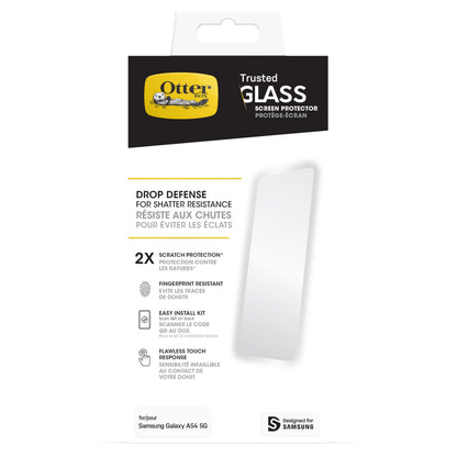 Otterbox skærmbeskyttelse til Samsung Galaxy A54 5G, ridsebeskyttelse, anti-fingeraftryk, installationskit.