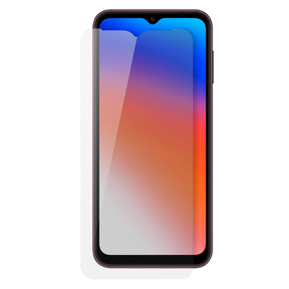Linocell Elite Extreme skærmbeskyttelse foran burgundy Samsung Galaxy A14 5G med waterdrop notch og gradient display.