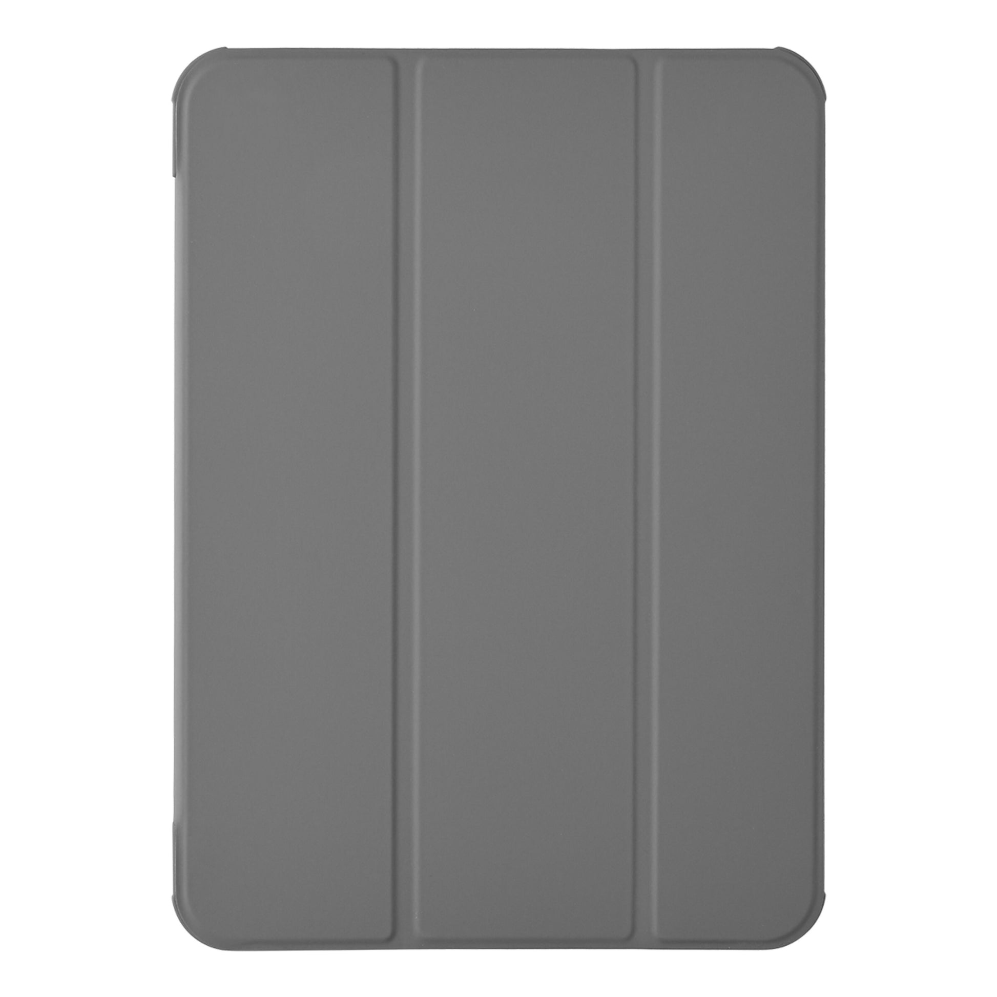 Grå Book Case cover til iPad 10.9" (10. gen) med tre lodrette riller på fronten.