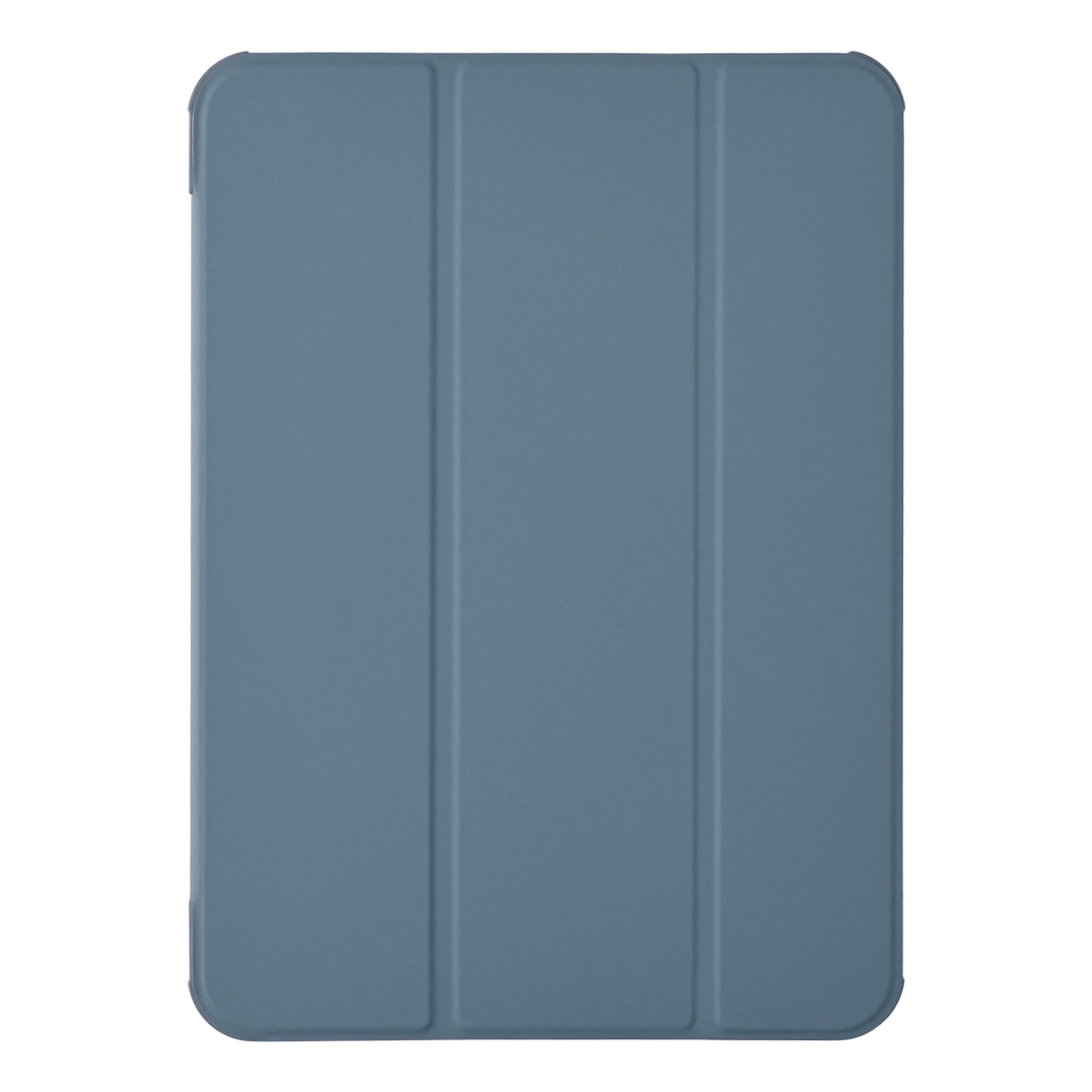 Blå Book Case cover til iPad 10,9" (10. gen) med tre lodrette riller, set oppefra.