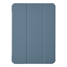 Blå Book Case cover til iPad 10,9" (10. gen) med tre lodrette riller, set oppefra.