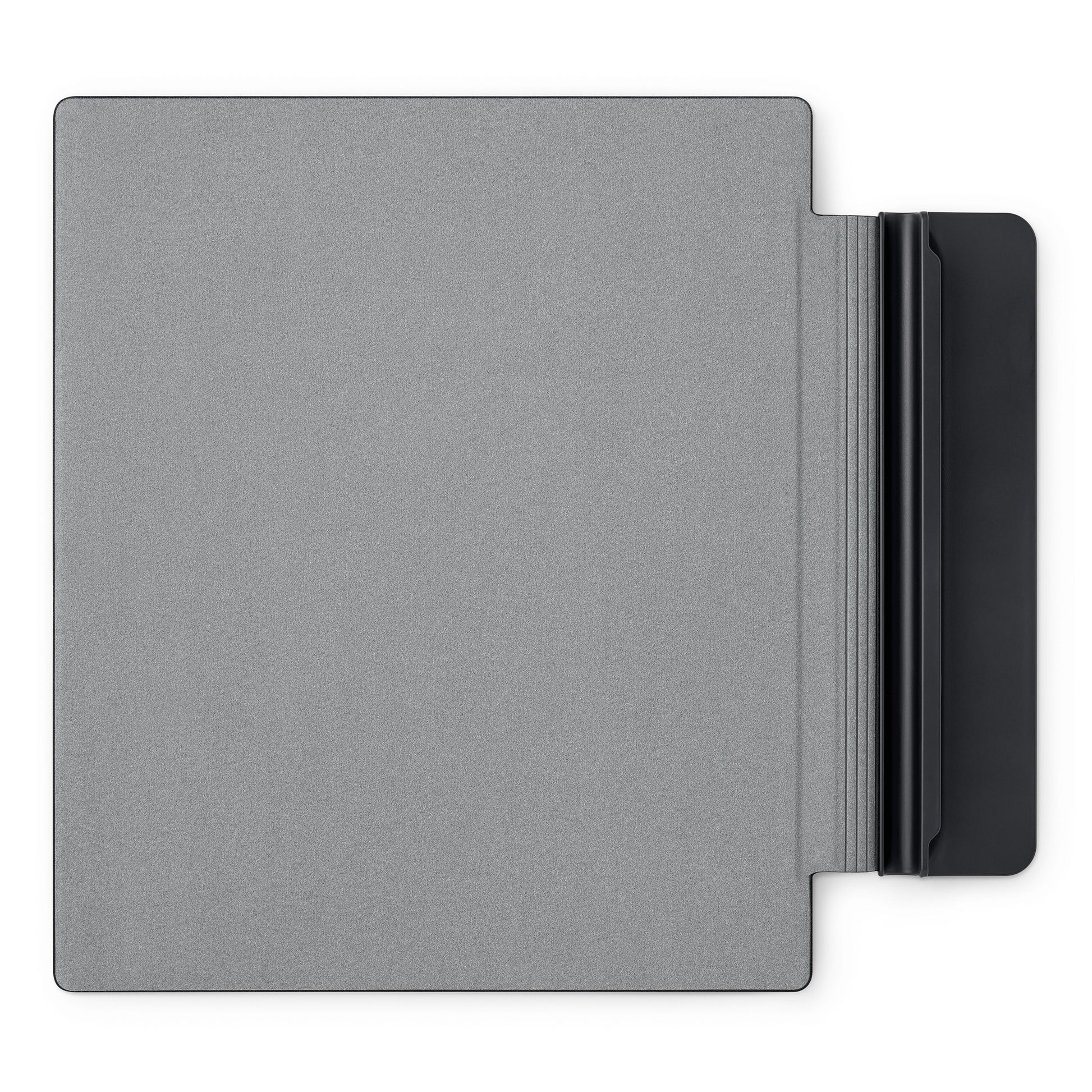 Kobo Cover til Elipsa 2E, grå, rektangulær med foldbar flap, mørkegrå ryg, lavet af genanvendt plastik.