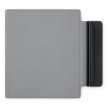 Kobo Cover til Elipsa 2E, grå, rektangulær med foldbar flap, mørkegrå ryg, lavet af genanvendt plastik.
