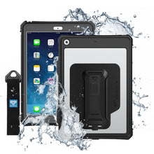 Armor-X vandtæt etui til iPad 10,2", sæt til/bag med håndrem, gripebeslag og X-mount-adapter.