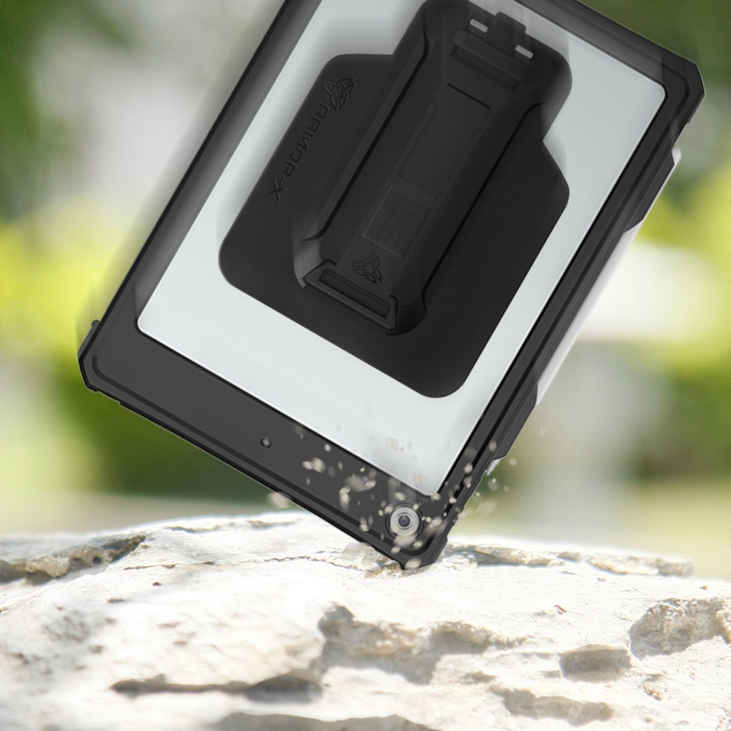 Armor-X vandtæt etui til iPad 10,2" sort beskytter mod stød, synlige stenslag og robust ydre.