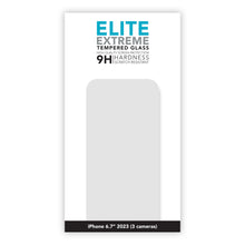 Linocell Elite Extreme skærmbeskyttelse i hærdet glas 9H til iPhone 15 Pro Max, boblefri, passer til 3-kamera model.