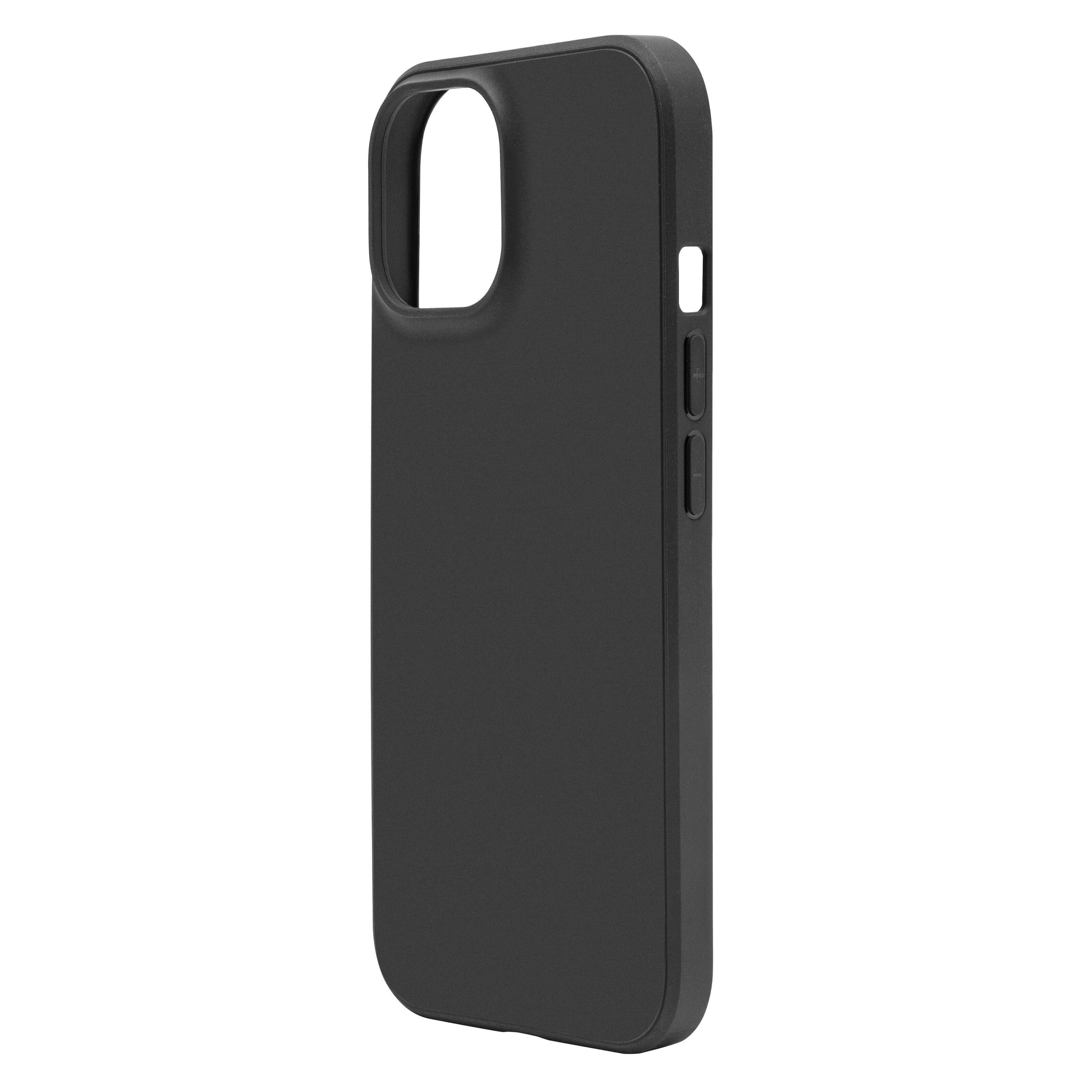 Linocell Second Skin cover til iPhone 15 sort, ekstra tyndt design, præcise åbninger til kamera, knapper og porte.