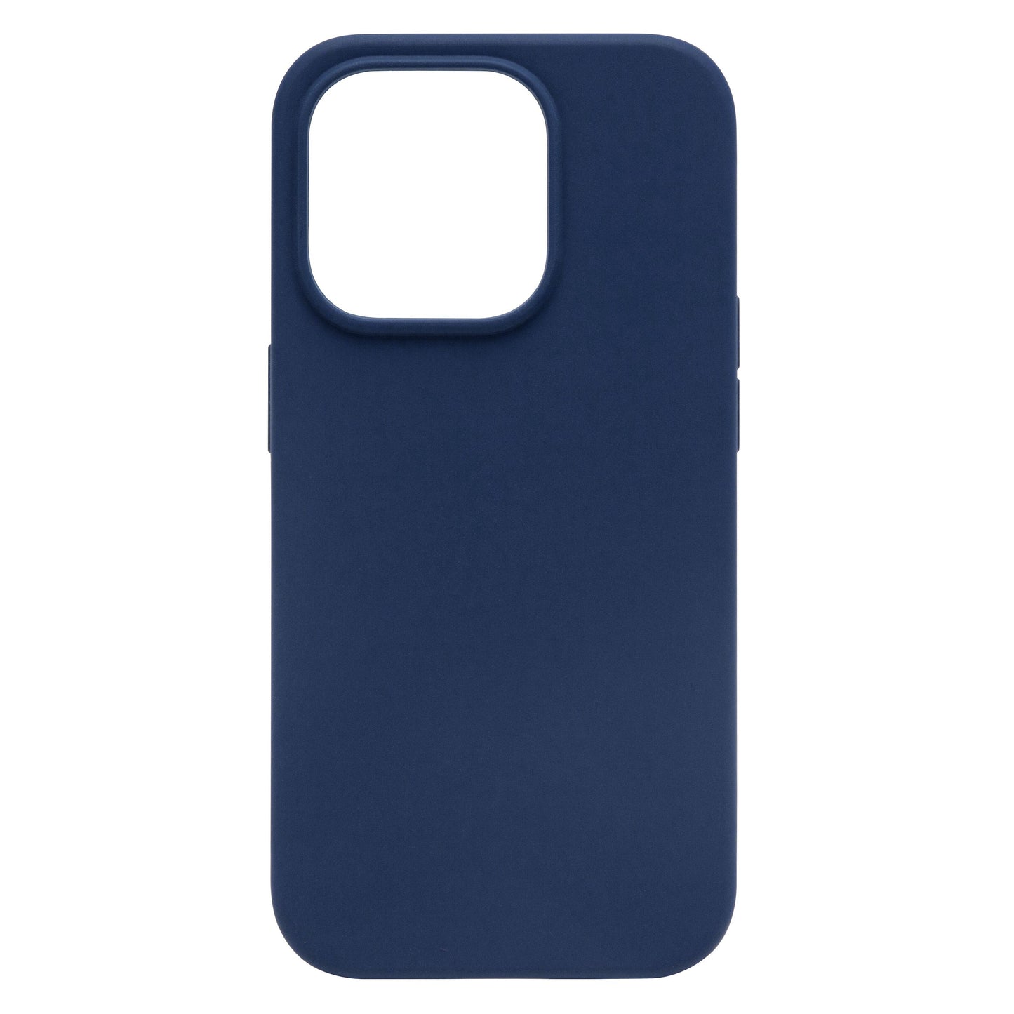 Linocell Gummifodral iPhone 15 Pro blå silikonecover med stor kameratudskæring.