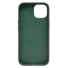 Linocell silikonecover til iPhone 15 grøn, antibakterielt, mørkegrønt, afrundede kanter, åbning til kamera og bagside.