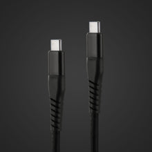 Kevlar USB-C 3.2-kabler 3 m sort, flettet ledning, robust stik, understøtter 100W opladning.