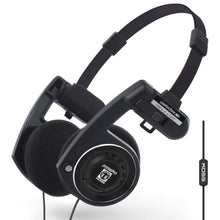 Koss Porta Pro 3.0 on-ear høretelefoner sort, skumpuder, justerbar metalbøjle, synligt kabel, lodret Koss logo.