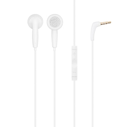 Nova hovedtelefoner in-ear hvid, med inline fjernbetjening, lydstyrkekontrol og vinklet 3,5 mm stik.