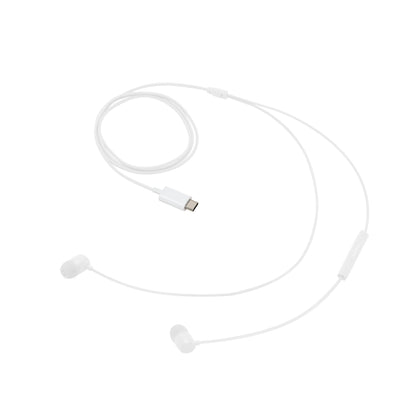 Linocell Bullets USB-C hovedtelefoner hvid med inline controls og USB-C stik.