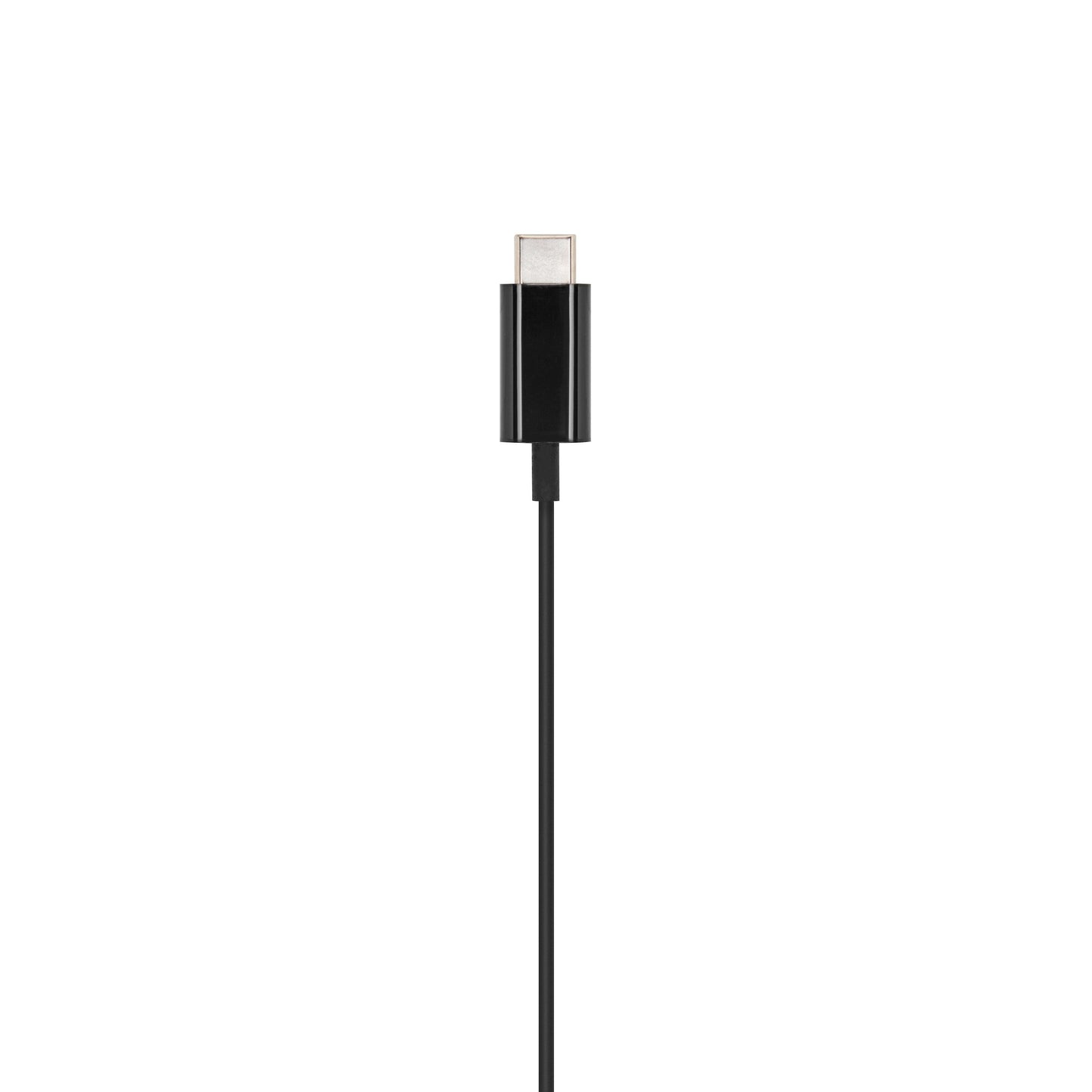 Linocell Bullets USB-C kabel, sort, synlig stikende, til Linocell Bullets USB-C hovedtelefoner.