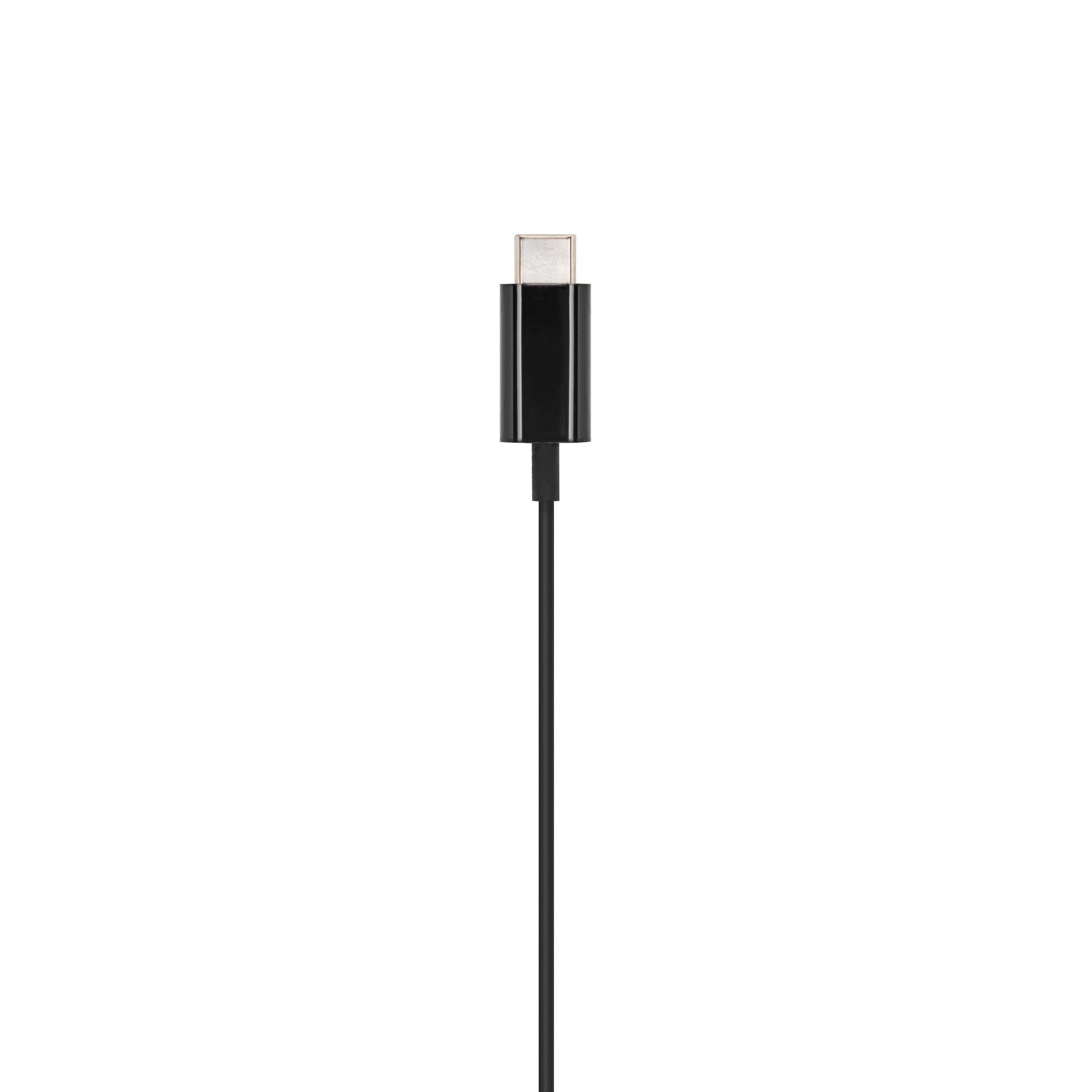 Linocell Bullets USB-C kabel, sort, synlig stikende, til Linocell Bullets USB-C hovedtelefoner.
