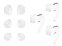 Ørepropper til Airpods Pro Gen 1/2/3, hvide, fire par udskiftelige silikonepropper.