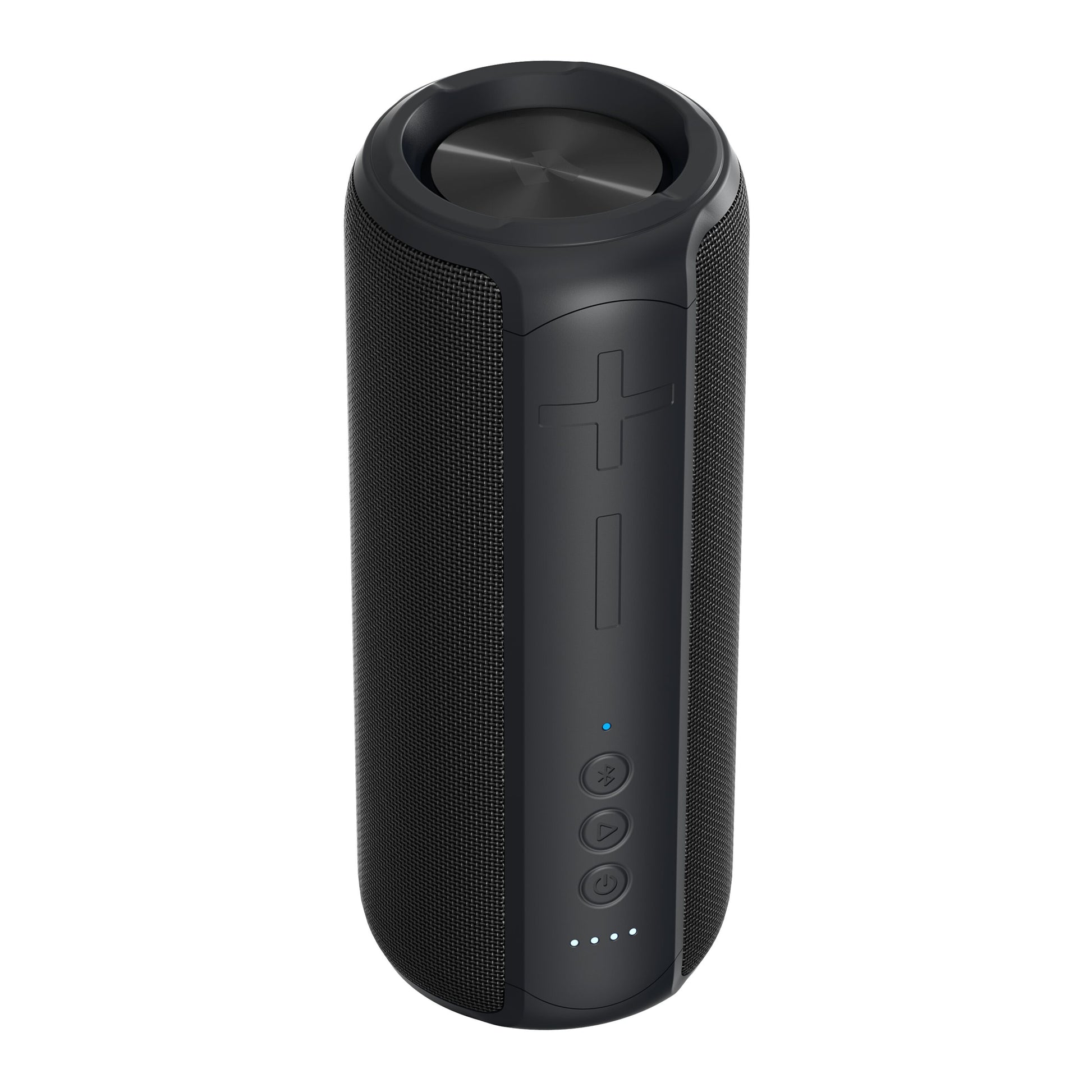 Nomadelic Loud 707 trådløs højttaler sort cylinder mesh stof knapper LED-lys Bluetooth 5.0.