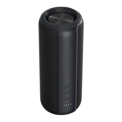 Nomadelic Loud 707 trådløs højttaler sort cylinder mesh stof knapper LED-lys Bluetooth 5.0.