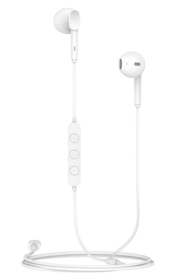 Linocell Lightning Headset Hvid, hvide kablede øretelefoner med tre-knaps in-line kontrol, MFi-certificeret til iPhone.