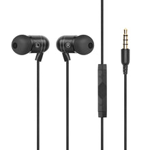 Linocell in-ear hovedtelefoner sort, ledning, L/R mærker, silikonepropper, inline lydstyrke, 3,5mm guldstik, mikrofon.
