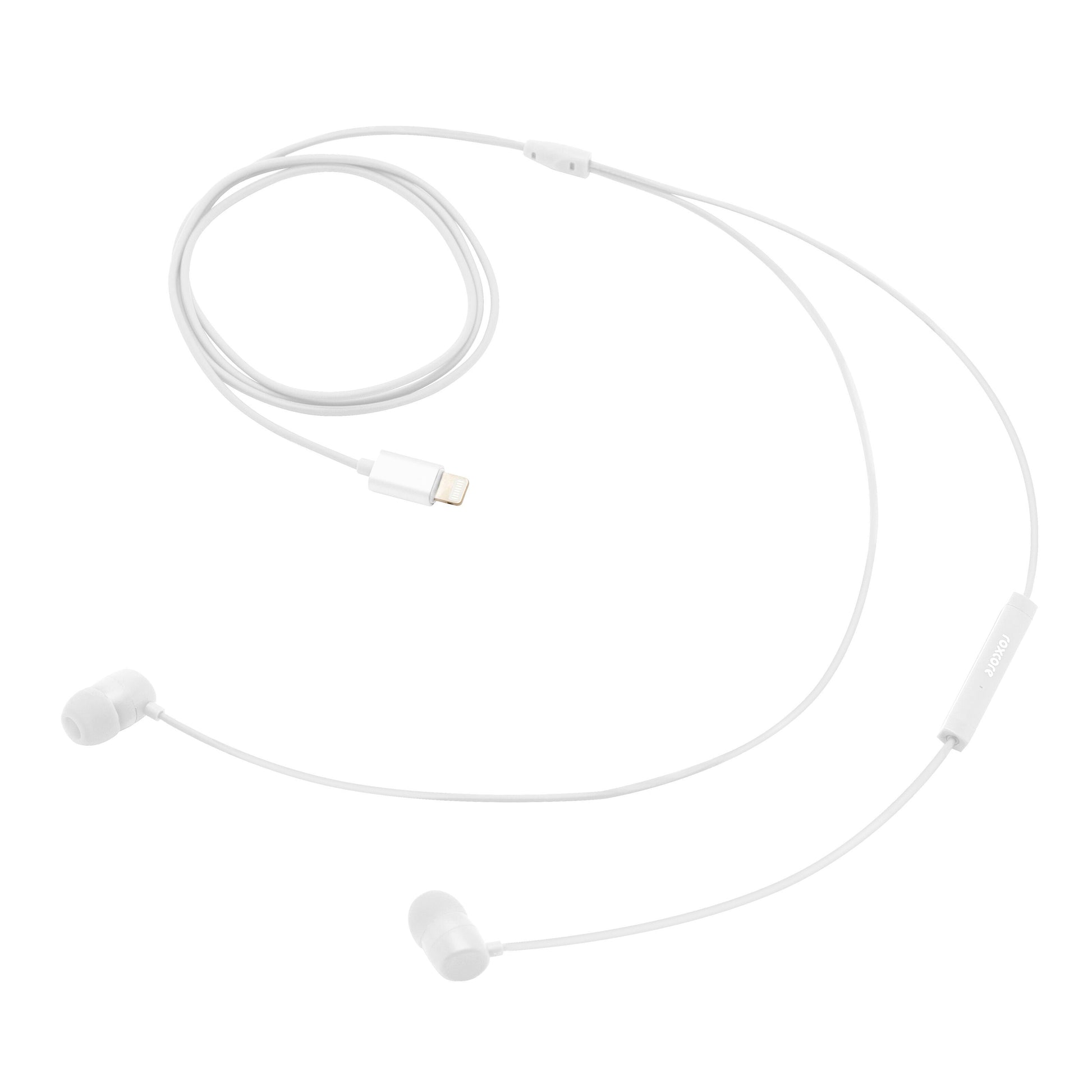 Linocell in-ear hovedtelefoner hvid, USB-C stik, inline-kontrol, Apple MFI-certificeret.