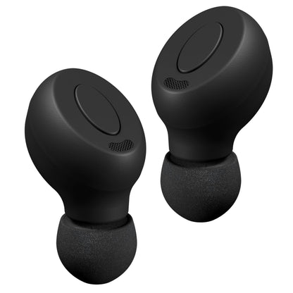 Supra Nero-TX Pro ANC sorte trådløse in-ear høretelefoner med silikone ørepropper, små knapper og aktiv støjreduktion.
