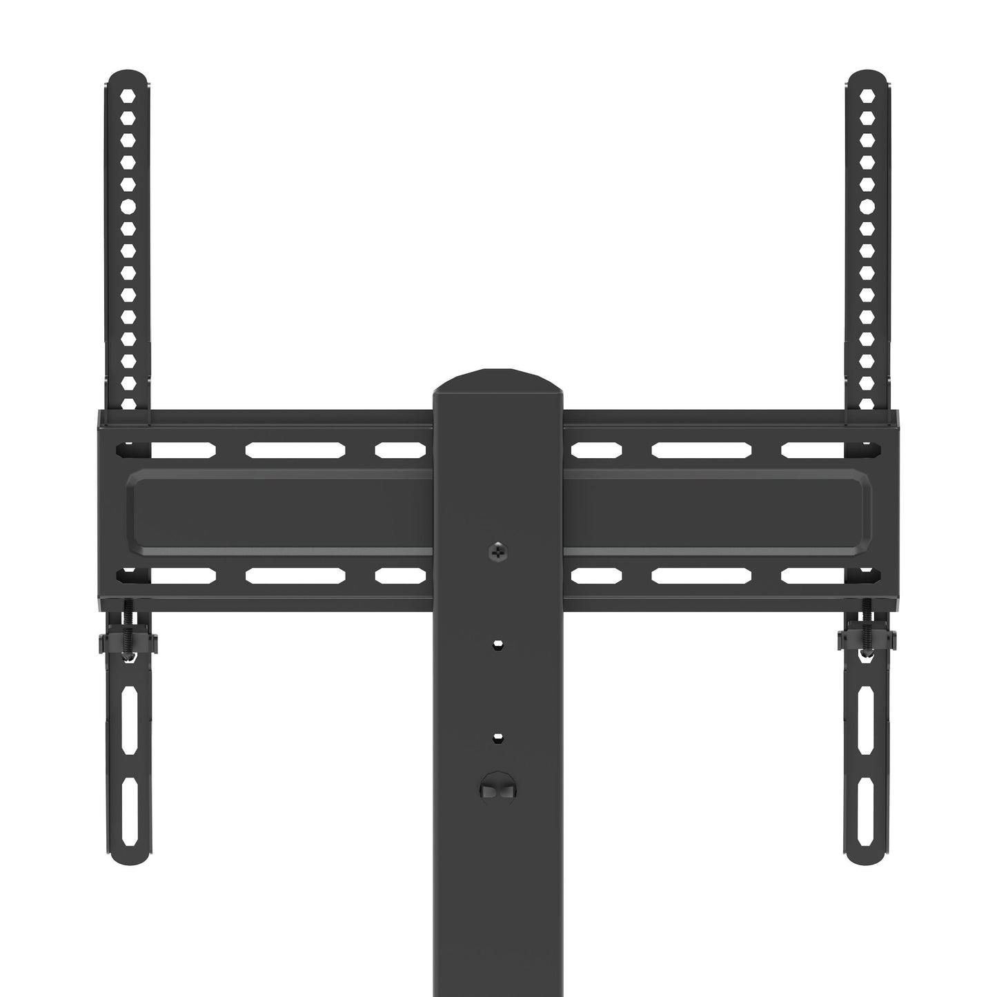 Luxorparts bordstativ sort til TV 32-55", vertikale og horisontale metalstænger, centralt ben, VESA-kompatibel.