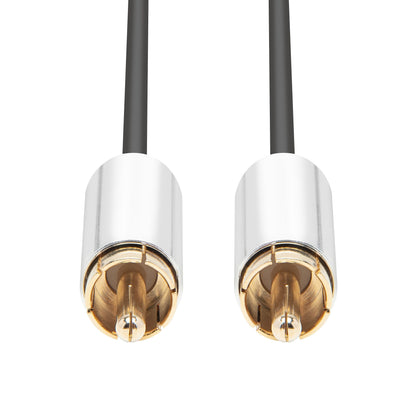 Luxorparts Subwoofer-kabel 5 m, 2 stk, guldbelagt RCA-stik, sorte kabler.