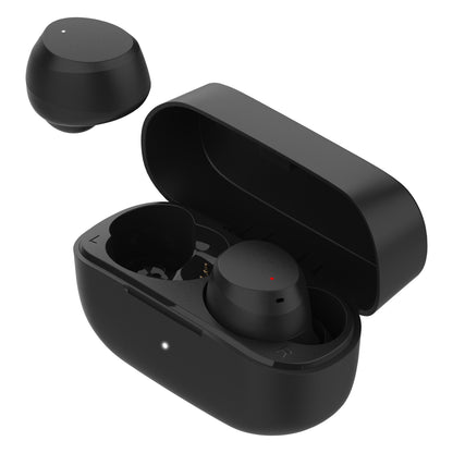 Linocell TWS trådløse øretelefoner sort, ét ørepropp i åben opladeetui, LED-indikatorer, Bluetooth 5.1.