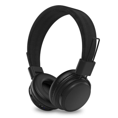 Linocell Trådløse on-ear hovedtelefoner sort, Bluetooth 5.3, polstret hovedbøjle og ørepuder, lang batteritid.