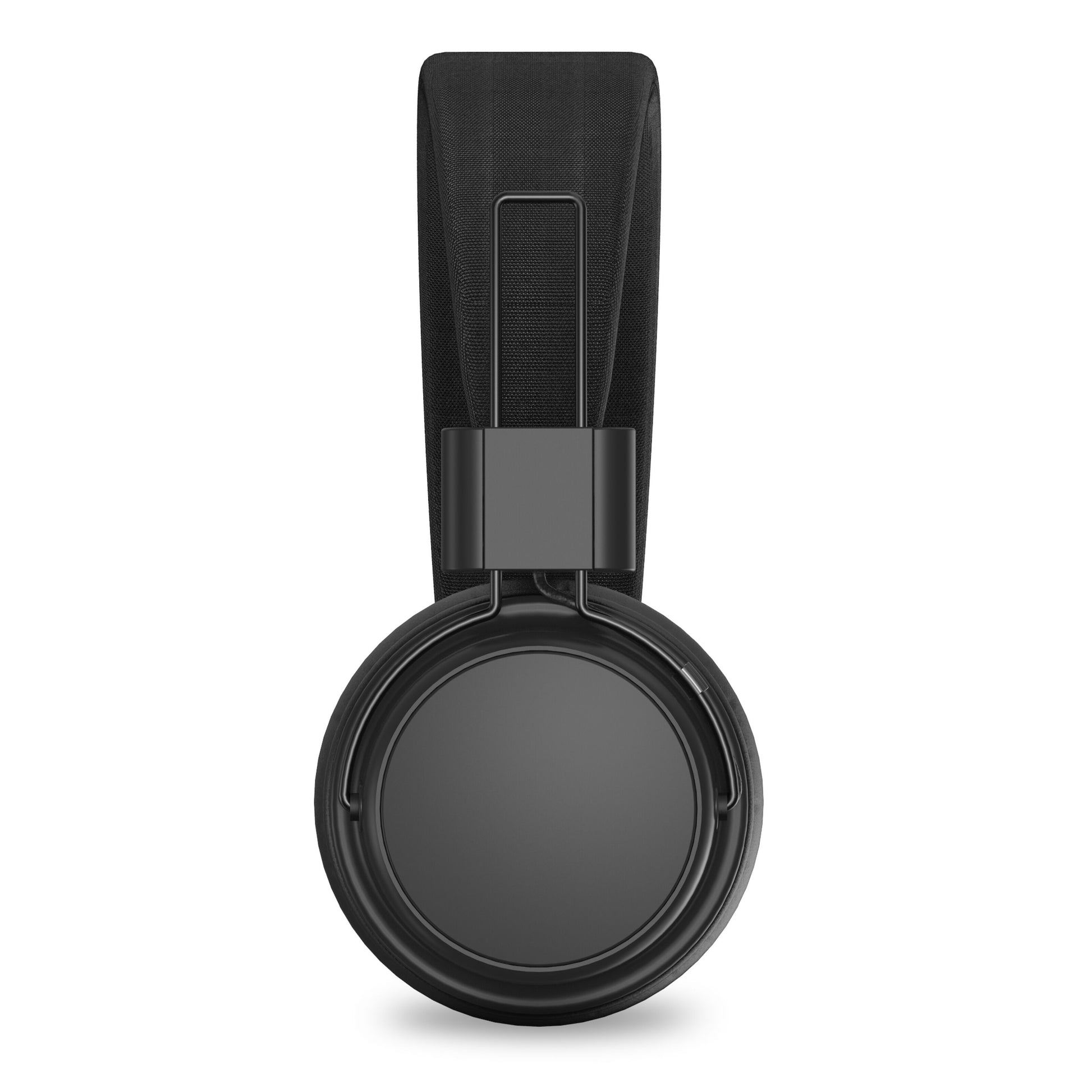 Linocell Trådløse on-ear hovedtelefoner sort, Bluetooth 5.3, synlig ørekop og hovedbøjle, side tæt på.