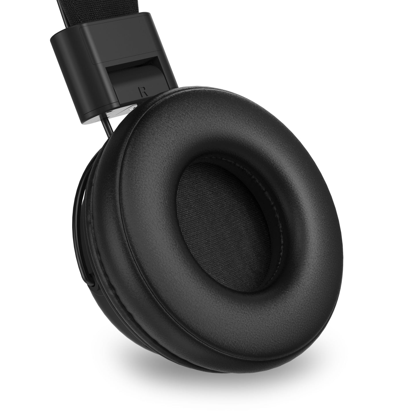 Linocell trådløse on-ear hovedtelefoner sort, polstrede ørepuder, synlig hovedbøjle, Bluetooth 5.3, lang batteritid.
