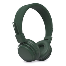 Linocell trådløse on-ear hovedtelefoner grøn, polstrede ørepuder, tekstilpandebånd, Bluetooth 5.3, knapper på ørekop.