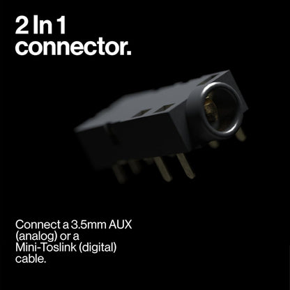Atonemo Streamplayer netværksstreamer sort 2-i-1 audiostik til 3,5 mm AUX eller Mini-Toslink kabler.