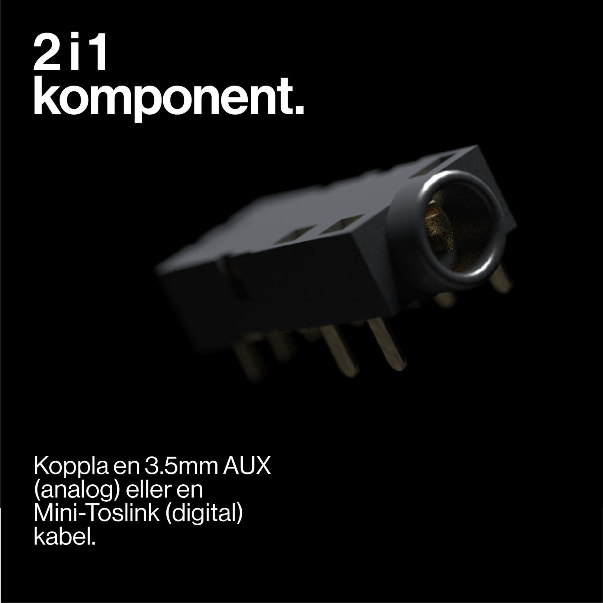 Atonemo Streamplayer netværksstreamer Sort, sort jack med guldbelagte pins, AirPlay-adapter via 3,5 mm AUX/Mini-Toslink, 2 i 1.