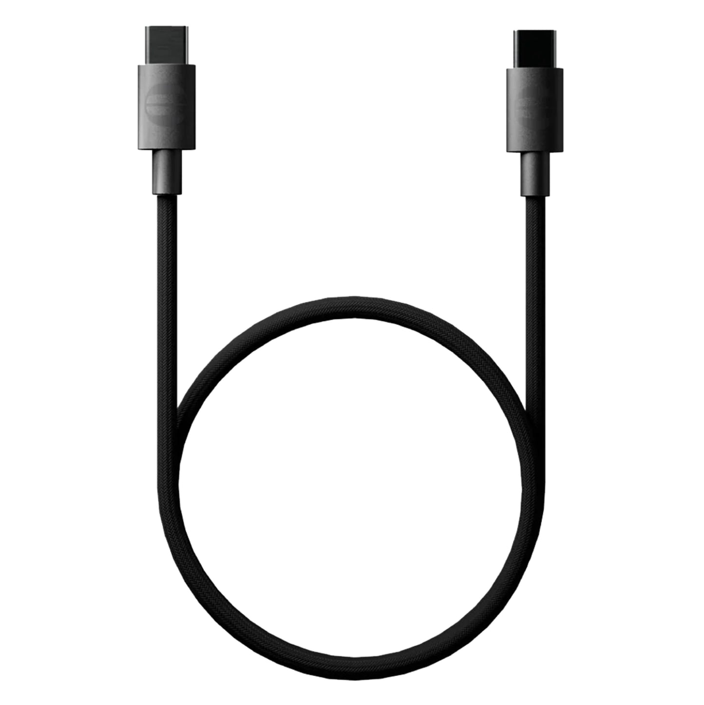 Sort flettet USB-C til USB-C-kabel med mørkt metalstik, kompatibel med Atonemo Streamplayer netværksstreamer eller AirPlay-adapter.